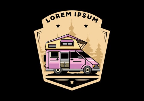 Camping on roof car illustration design vector