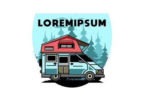Camping on roof car illustration design vector