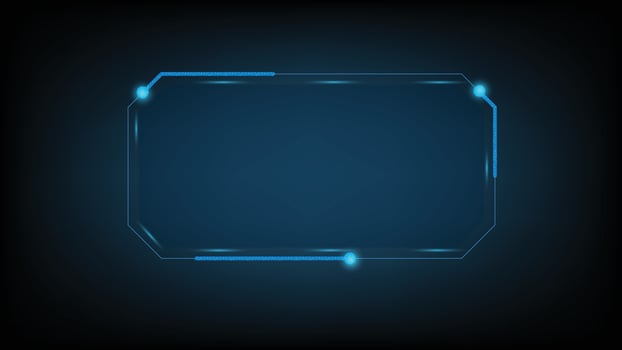 Holographic screen frame template background illustration and science screen vector