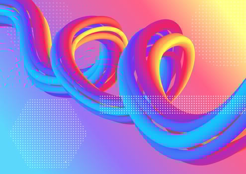 Colorful Abstract fluid wave. Modern poster with gradient 3d flow shape. Innovation background design vector