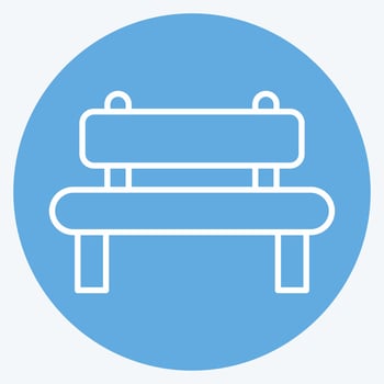 Icon Bench. suitable for City Park symbol. blue eyes style. simple design editable. design template vector. simple illustration vector
