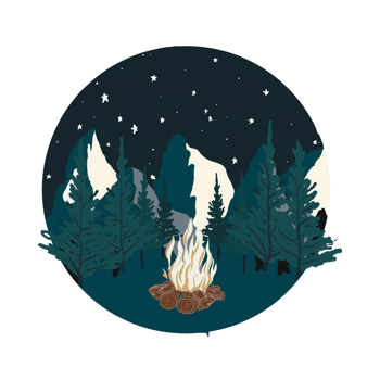 Night Camping land scape scene png