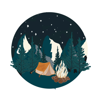 Night Camping land scape scene png