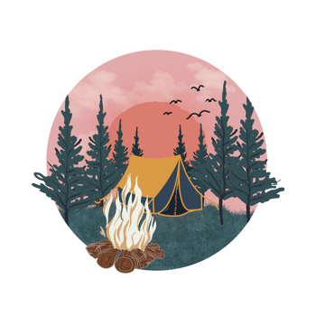 Night Camping land scape scene png