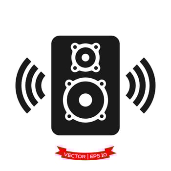 audio speaker icon in trendy flat design vector