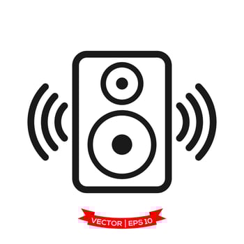 audio speaker illustration in trendy flat style vector