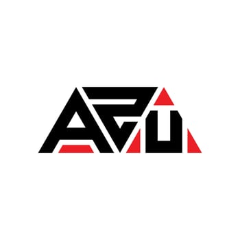 AZU triangle letter logo design with triangle shape. AZU triangle logo design monogram. AZU triangle vector logo template with red color. AZU triangular logo Simple, Elegant, and Luxurious Logo. AZU