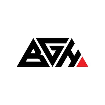 BGH triangle letter logo design with triangle shape. BGH triangle logo design monogram. BGH triangle vector logo template with red color. BGH triangular logo Simple, Elegant, and Luxurious Logo. BGH