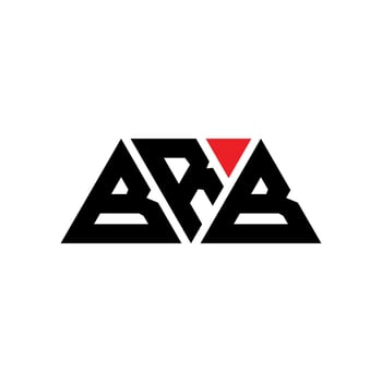 BRB triangle letter logo design with triangle shape. BRB triangle logo design monogram. BRB triangle vector logo template with red color. BRB triangular logo Simple, Elegant, and Luxurious Logo. BRB