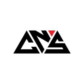 CNS triangle letter logo design with triangle shape. CNS triangle logo design monogram. CNS triangle vector logo template with red color. CNS triangular logo Simple, Elegant, and Luxurious Logo. CNS