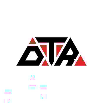 DTR triangle letter logo design with triangle shape. DTR triangle logo design monogram. DTR triangle vector logo template with red color. DTR triangular logo Simple, Elegant, and Luxurious Logo. DTR