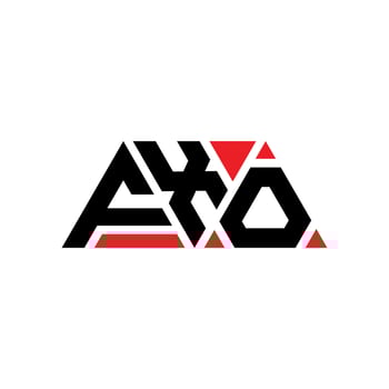 FXO triangle letter logo design with triangle shape. FXO triangle logo design monogram. FXO triangle vector logo template with red color. FXO triangular logo Simple, Elegant, and Luxurious Logo. FXO