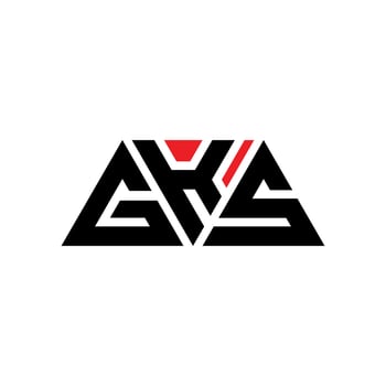 GKS triangle letter logo design with triangle shape. GKS triangle logo design monogram. GKS triangle vector logo template with red color. GKS triangular logo Simple, Elegant, and Luxurious Logo. GKS