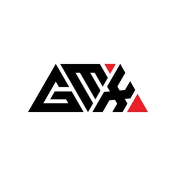 GMX triangle letter logo design with triangle shape. GMX triangle logo design monogram. GMX triangle vector logo template with red color. GMX triangular logo Simple, Elegant, and Luxurious Logo. GMX