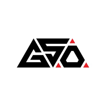 GSO triangle letter logo design with triangle shape. GSO triangle logo design monogram. GSO triangle vector logo template with red color. GSO triangular logo Simple, Elegant, and Luxurious Logo. GSO
