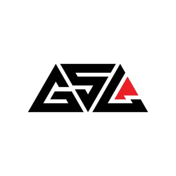 GSL triangle letter logo design with triangle shape. GSL triangle logo design monogram. GSL triangle vector logo template with red color. GSL triangular logo Simple, Elegant, and Luxurious Logo. GSL