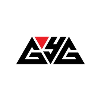 GYG triangle letter logo design with triangle shape. GYG triangle logo design monogram. GYG triangle vector logo template with red color. GYG triangular logo Simple, Elegant, and Luxurious Logo. GYG
