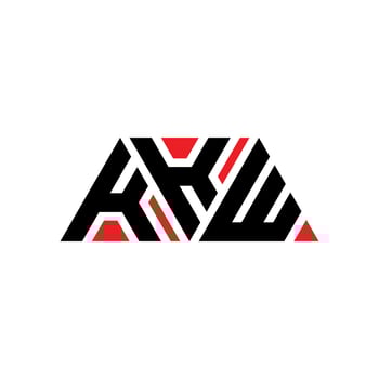 KKW triangle letter logo design with triangle shape. KKW triangle logo design monogram. KKW triangle vector logo template with red color. KKW triangular logo Simple, Elegant, and Luxurious Logo. KKW