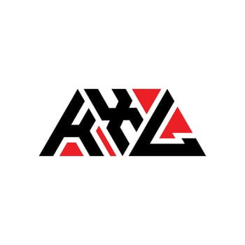 KXL triangle letter logo design with triangle shape. KXL triangle logo design monogram. KXL triangle vector logo template with red color. KXL triangular logo Simple, Elegant, and Luxurious Logo. KXL