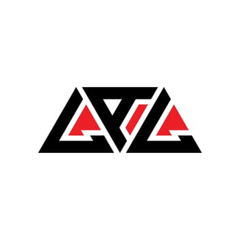LAL triangle letter logo design with triangle shape. LAL triangle logo design monogram. LAL triangle vector logo template with red color. LAL triangular logo Simple, Elegant, and Luxurious Logo. LAL