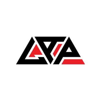 LAP triangle letter logo design with triangle shape. LAP triangle logo design monogram. LAP triangle vector logo template with red color. LAP triangular logo Simple, Elegant, and Luxurious Logo. LAP
