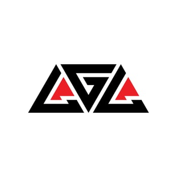 LGL triangle letter logo design with triangle shape. LGL triangle logo design monogram. LGL triangle vector logo template with red color. LGL triangular logo Simple, Elegant, and Luxurious Logo. LGL