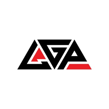 LGP triangle letter logo design with triangle shape. LGP triangle logo design monogram. LGP triangle vector logo template with red color. LGP triangular logo Simple, Elegant, and Luxurious Logo. LGP