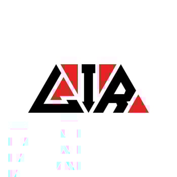 LIR triangle letter logo design with triangle shape. LIR triangle logo design monogram. LIR triangle vector logo template with red color. LIR triangular logo Simple, Elegant, and Luxurious Logo. LIR