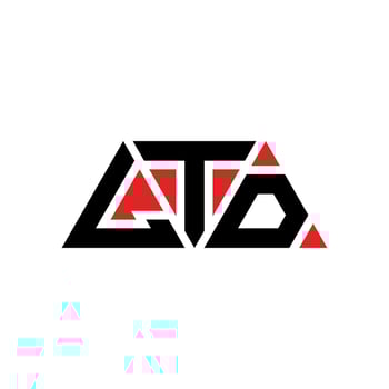 LTD triangle letter logo design with triangle shape. LTD triangle logo design monogram. LTD triangle vector logo template with red color. LTD triangular logo Simple, Elegant, and Luxurious Logo. LTD