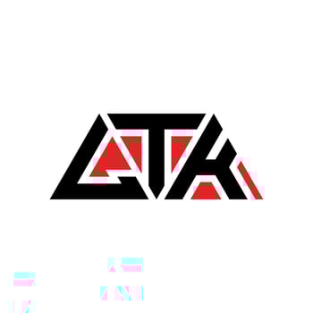 LTK triangle letter logo design with triangle shape. LTK triangle logo design monogram. LTK triangle vector logo template with red color. LTK triangular logo Simple, Elegant, and Luxurious Logo. LTK