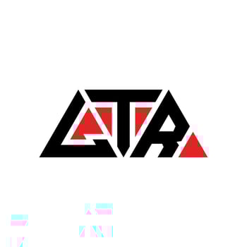 LTR triangle letter logo design with triangle shape. LTR triangle logo design monogram. LTR triangle vector logo template with red color. LTR triangular logo Simple, Elegant, and Luxurious Logo. LTR