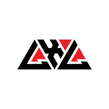 LXL triangle letter logo design with triangle shape. LXL triangle logo design monogram. LXL triangle vector logo template with red color. LXL triangular logo Simple, Elegant, and Luxurious Logo. LXL