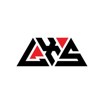 LXS triangle letter logo design with triangle shape. LXS triangle logo design monogram. LXS triangle vector logo template with red color. LXS triangular logo Simple, Elegant, and Luxurious Logo. LXS