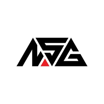 NSG triangle letter logo design with triangle shape. NSG triangle logo design monogram. NSG triangle vector logo template with red color. NSG triangular logo Simple, Elegant, and Luxurious Logo. NSG