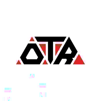 OTR triangle letter logo design with triangle shape. OTR triangle logo design monogram. OTR triangle vector logo template with red color. OTR triangular logo Simple, Elegant, and Luxurious Logo. OTR