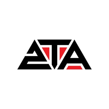 ZTA triangle letter logo design with triangle shape. ZTA triangle logo design monogram. ZTA triangle vector logo template with red color. ZTA triangular logo Simple, Elegant, and Luxurious Logo. ZTA