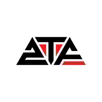 ZTF triangle letter logo design with triangle shape. ZTF triangle logo design monogram. ZTF triangle vector logo template with red color. ZTF triangular logo Simple, Elegant, and Luxurious Logo. ZTF