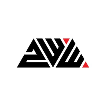 ZWW triangle letter logo design with triangle shape. ZWW triangle logo design monogram. ZWW triangle vector logo template with red color. ZWW triangular logo Simple, Elegant, and Luxurious Logo. ZWW