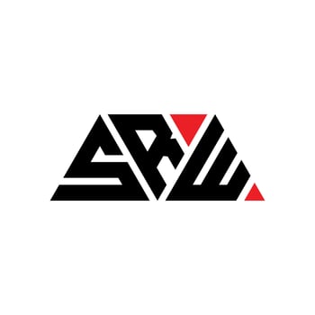 SRW triangle letter logo design with triangle shape. SRW triangle logo design monogram. SRW triangle vector logo template with red color. SRW triangular logo Simple, Elegant, and Luxurious Logo. SRW
