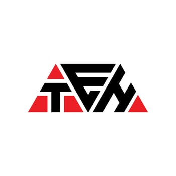 TEH triangle letter logo design with triangle shape. TEH triangle logo design monogram. TEH triangle vector logo template with red color. TEH triangular logo Simple, Elegant, and Luxurious Logo. TEH