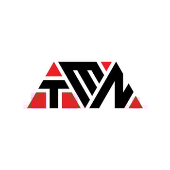 TMN triangle letter logo design with triangle shape. TMN triangle logo design monogram. TMN triangle vector logo template with red color. TMN triangular logo Simple, Elegant, and Luxurious Logo. TMN
