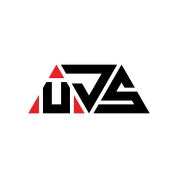 UJS triangle letter logo design with triangle shape. UJS triangle logo design monogram. UJS triangle vector logo template with red color. UJS triangular logo Simple, Elegant, and Luxurious Logo. UJS