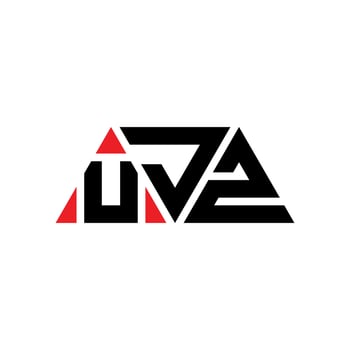 UJZ triangle letter logo design with triangle shape. UJZ triangle logo design monogram. UJZ triangle vector logo template with red color. UJZ triangular logo Simple, Elegant, and Luxurious Logo. UJZ