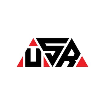 USR triangle letter logo design with triangle shape. USR triangle logo design monogram. USR triangle vector logo template with red color. USR triangular logo Simple, Elegant, and Luxurious Logo. USR