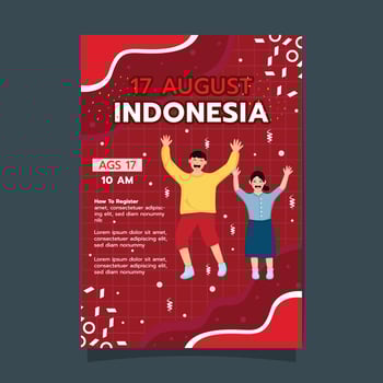 Indonesia independence day event poster template, Indonesia independence celebration day vector