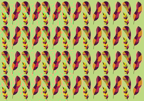 Multicolor Feathers pattern vector