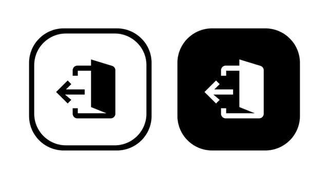 Log out, exit, resign icon vector in clipart style