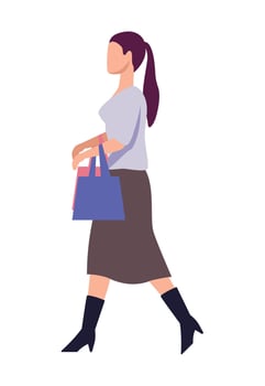 elegant businesswoman walking vector