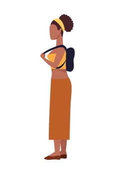 afro woman standing vector