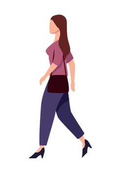 elegant young woman walking vector